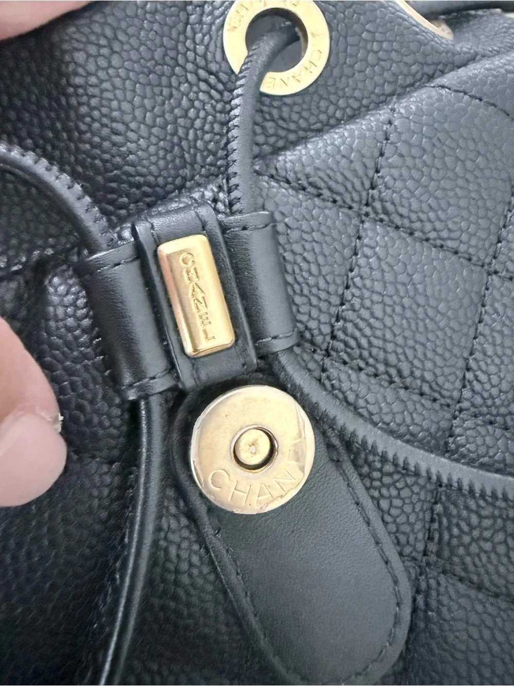 Chanel CC Filigree Quilted Caviar Backpack